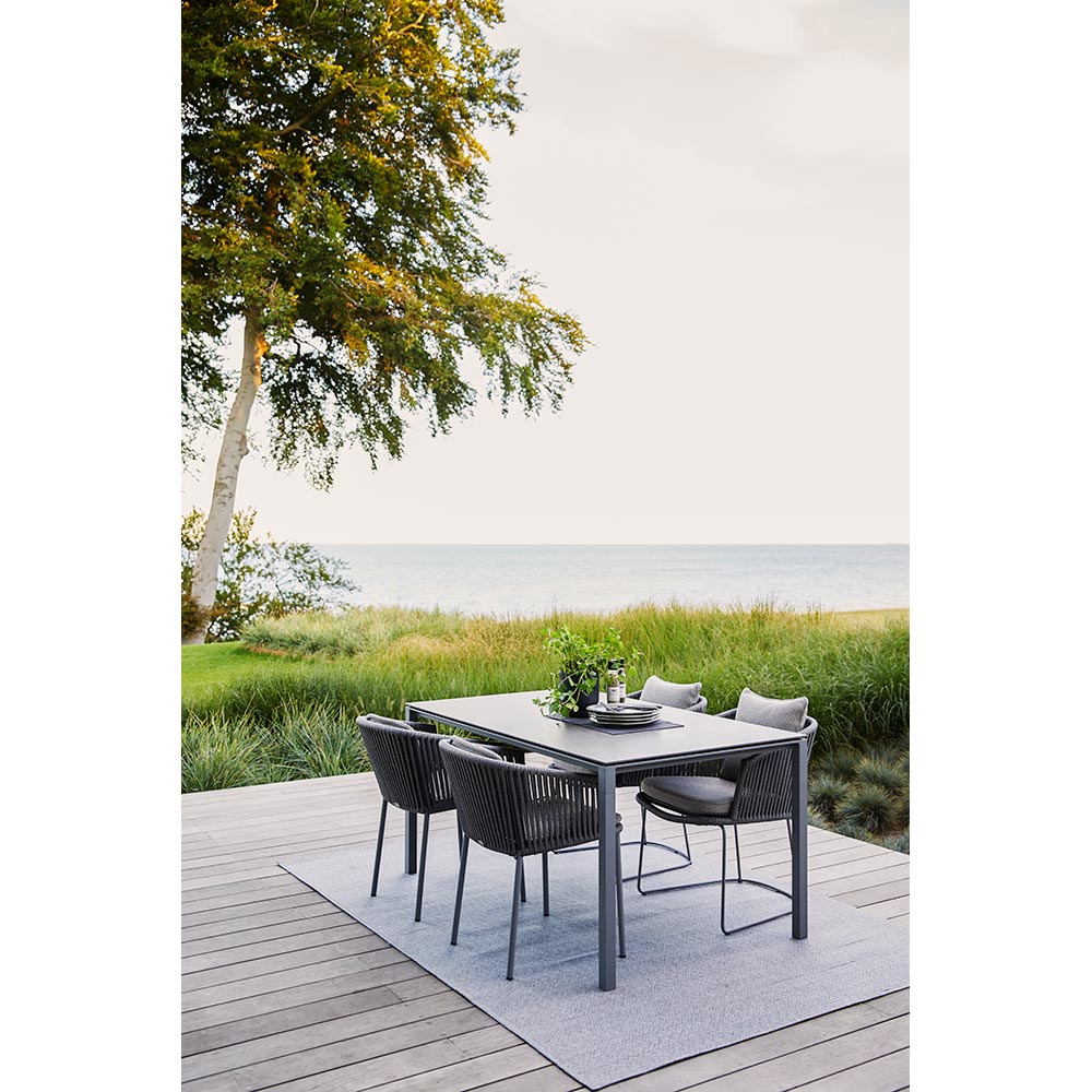 Moments Outdoor Chair - Dark Gray Focus Cushions, Gray Rope Frame | Rouse Home