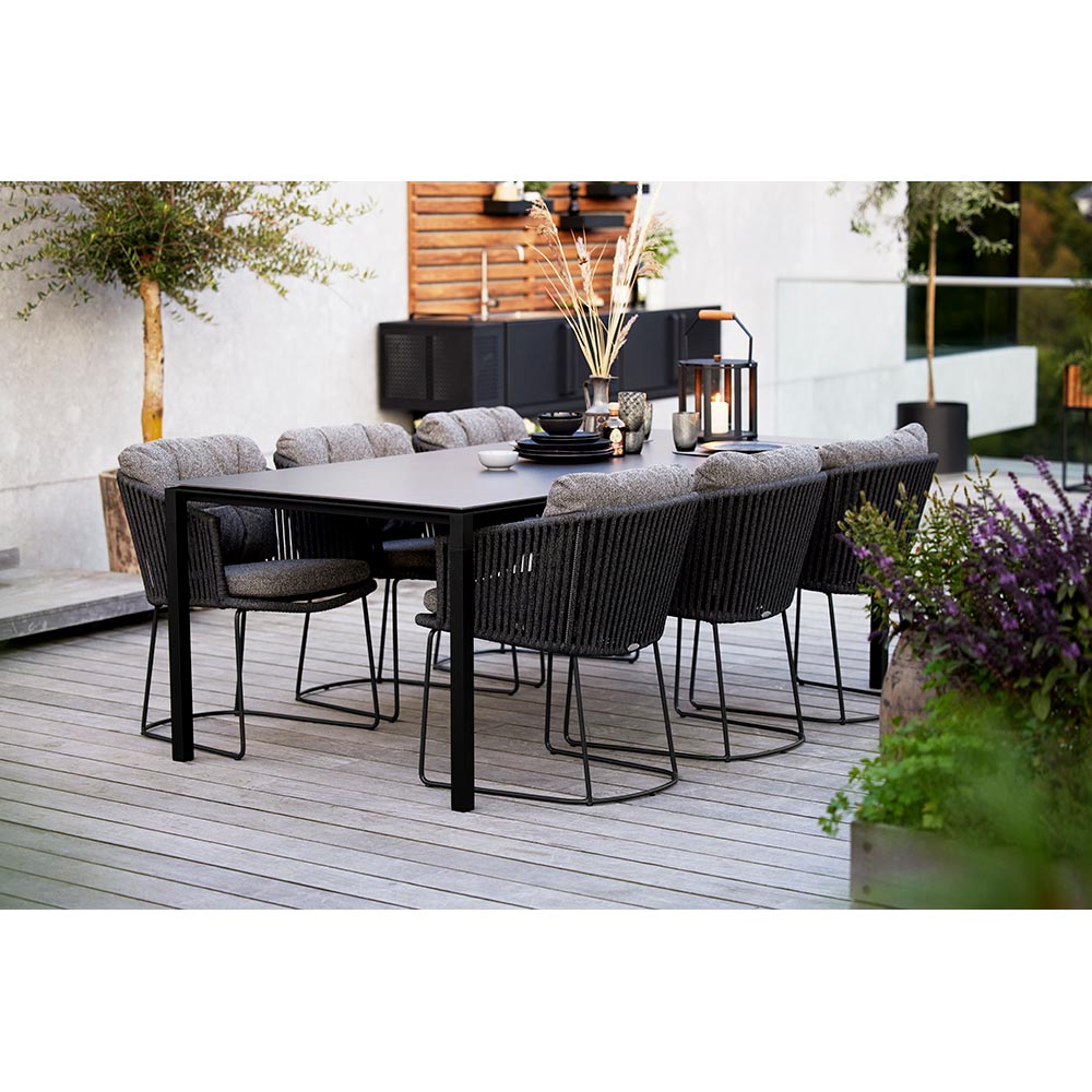 Moments Outdoor Chair - Dark Gray Focus Cushions, Gray Rope Frame | Rouse Home