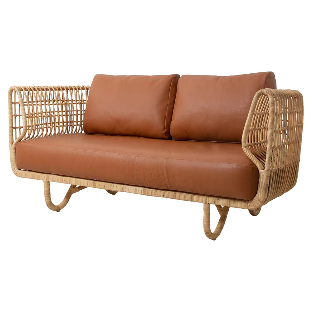 Nest 2 Seater Sofa - Cognac Leather Cushions | Rouse Home