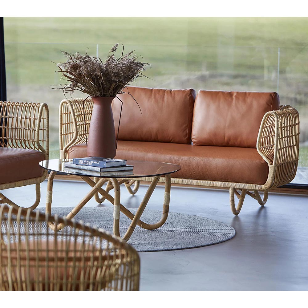Nest 2 Seater Sofa - Cognac Leather Cushions | Rouse Home