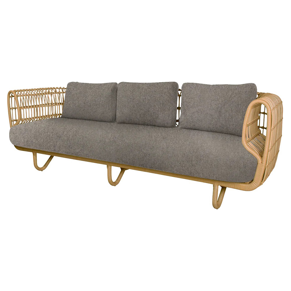 Nest 3 Seater Sofa - Light Brown Zen Cushions