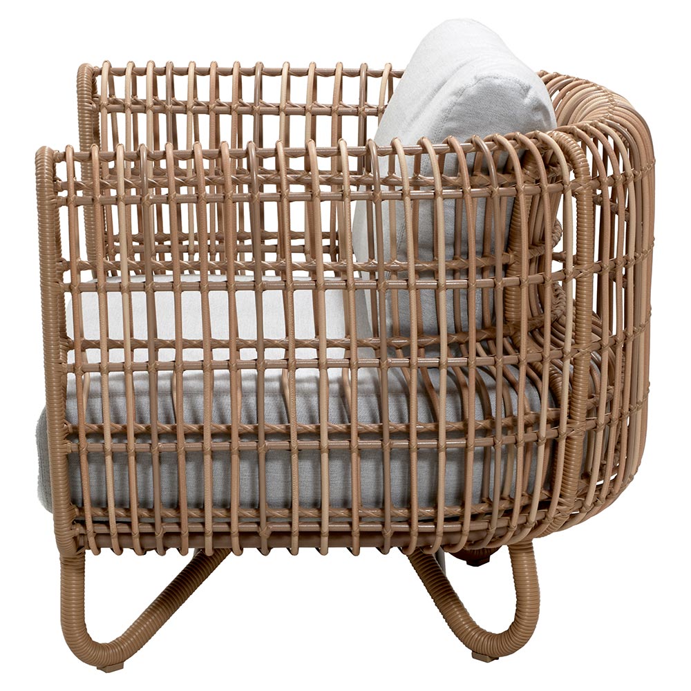 Nest Outdoor Lounge Chair - Light Gray Cushions, Natural Weave Frame