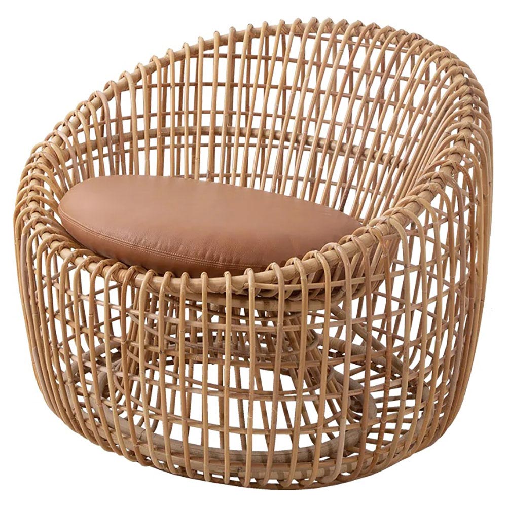 Nest Round Chair - Cognac Leather Cushions | Rouse Home