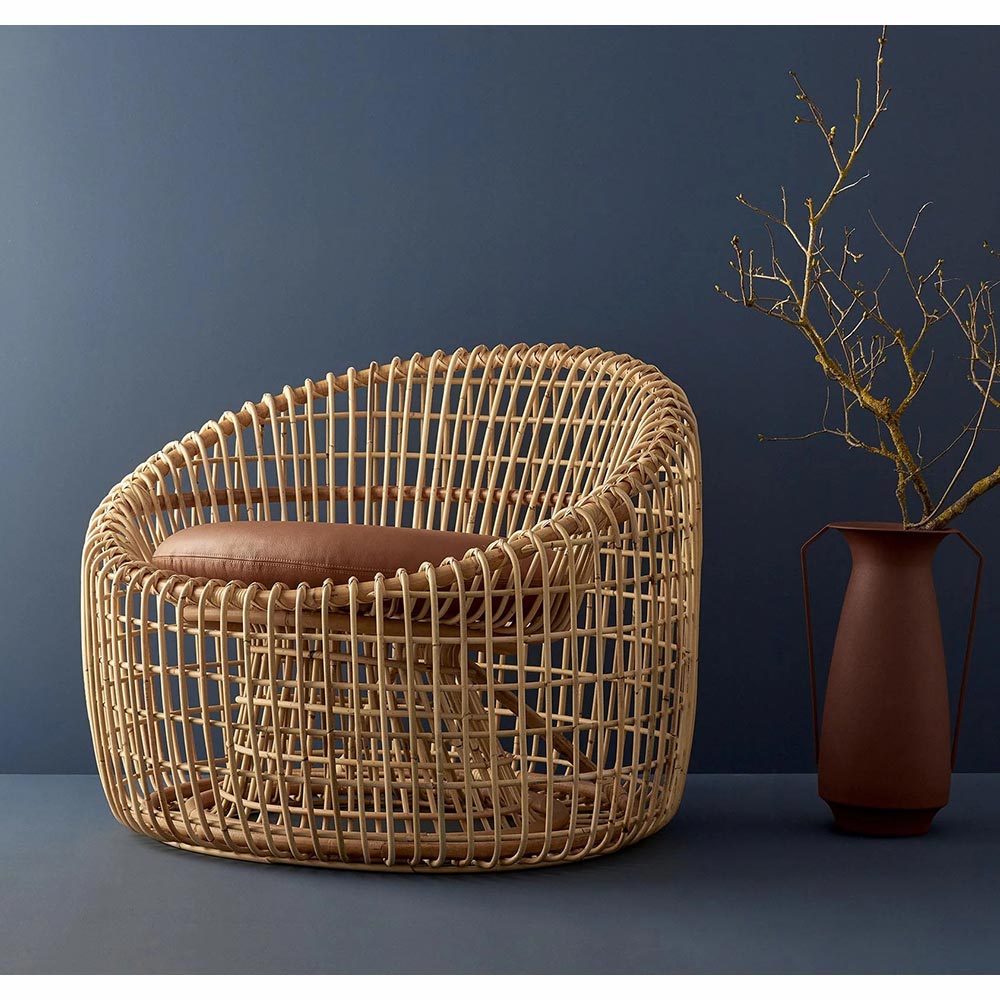 Nest Round Chair Cognac Leather Cushions 2 | Rouse Home