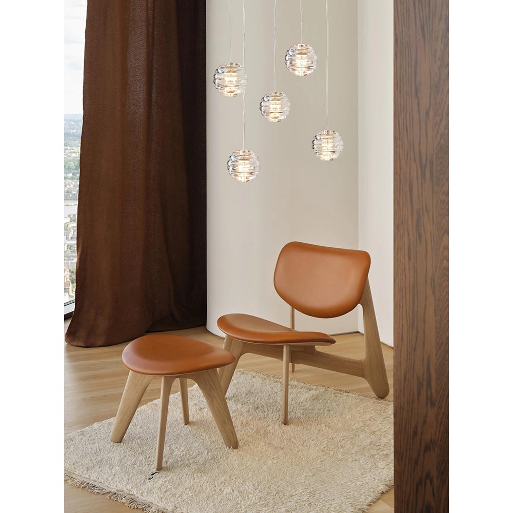 Slab Lounge Chair - Natural Oak, Cognac Leather