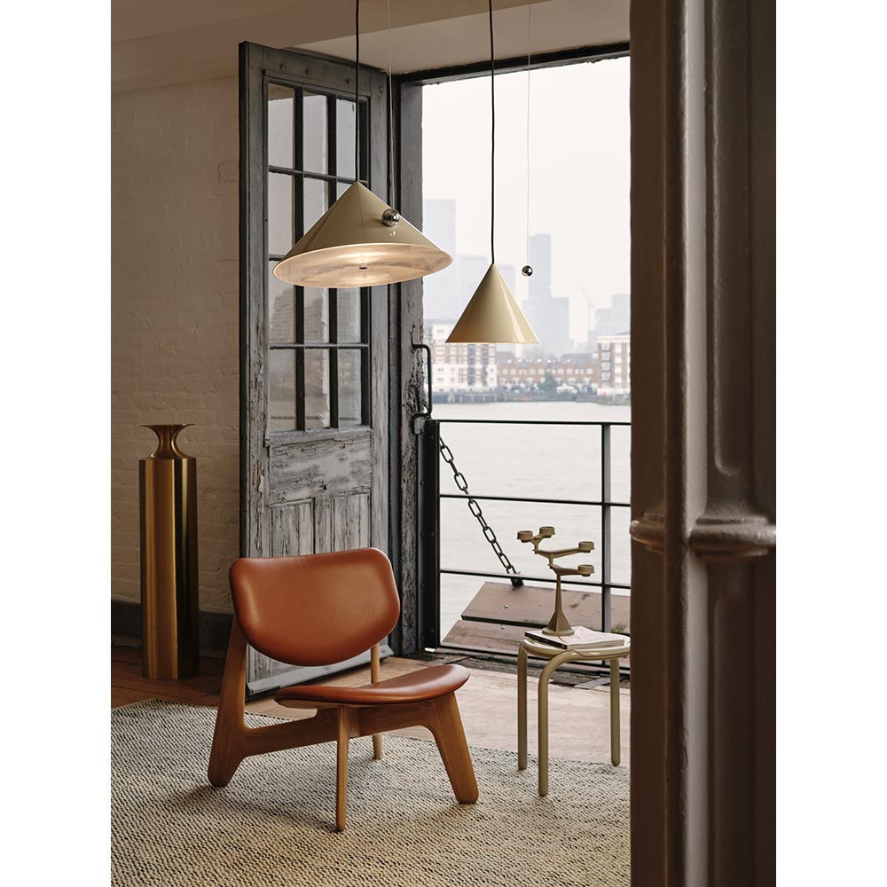 Slab Lounge Chair - Natural Oak, Cognac Leather