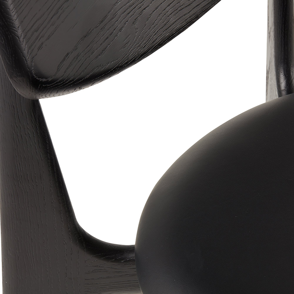 Slab Upholstered Dining Chair - Black Oak