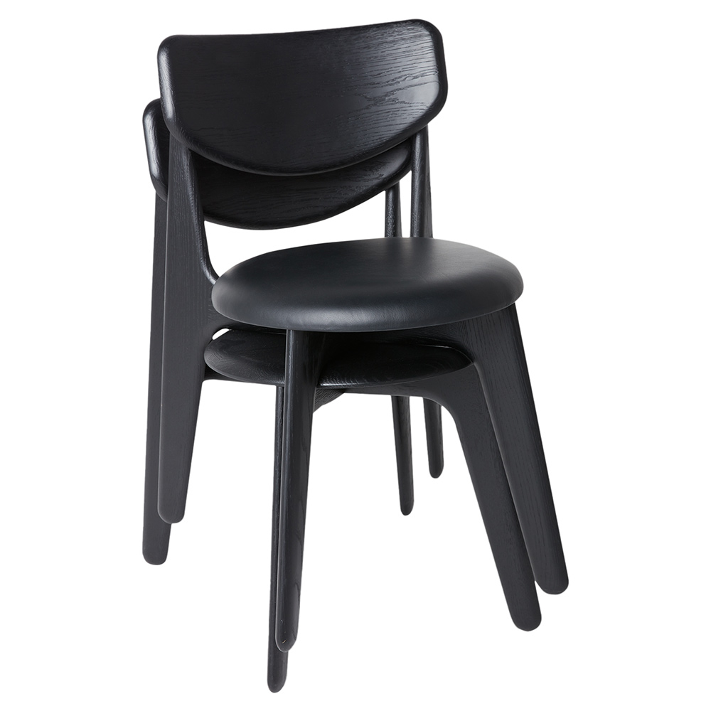 Slab Upholstered Dining Chair - Black Oak