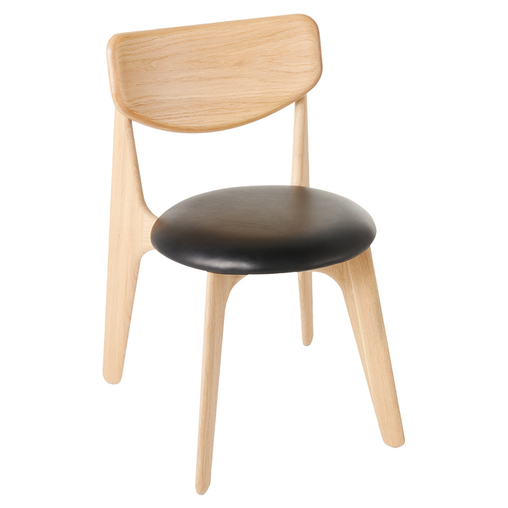 Slab Upholstered Dining Chair - Natural Oak