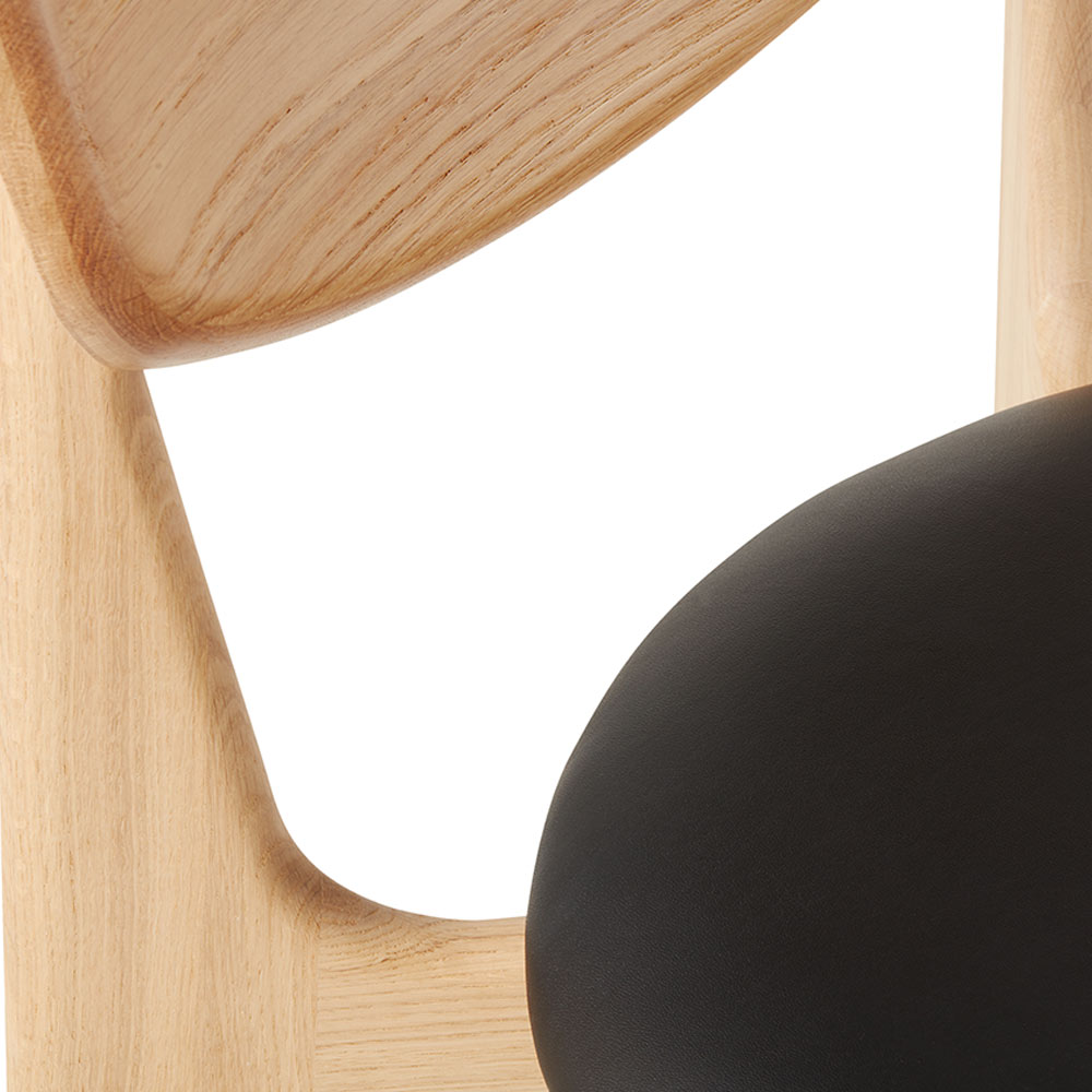 Slab Upholstered Dining Chair - Natural Oak