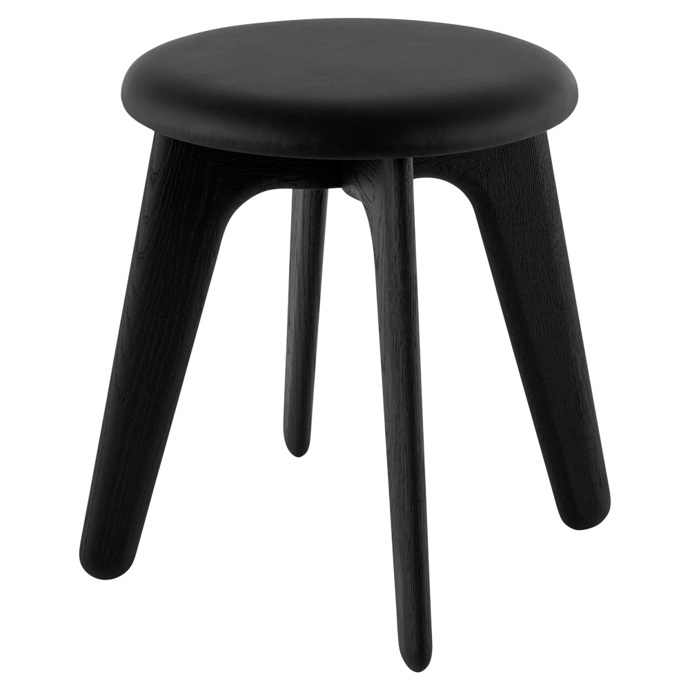 Slab Upholstered Stool - Black Oak