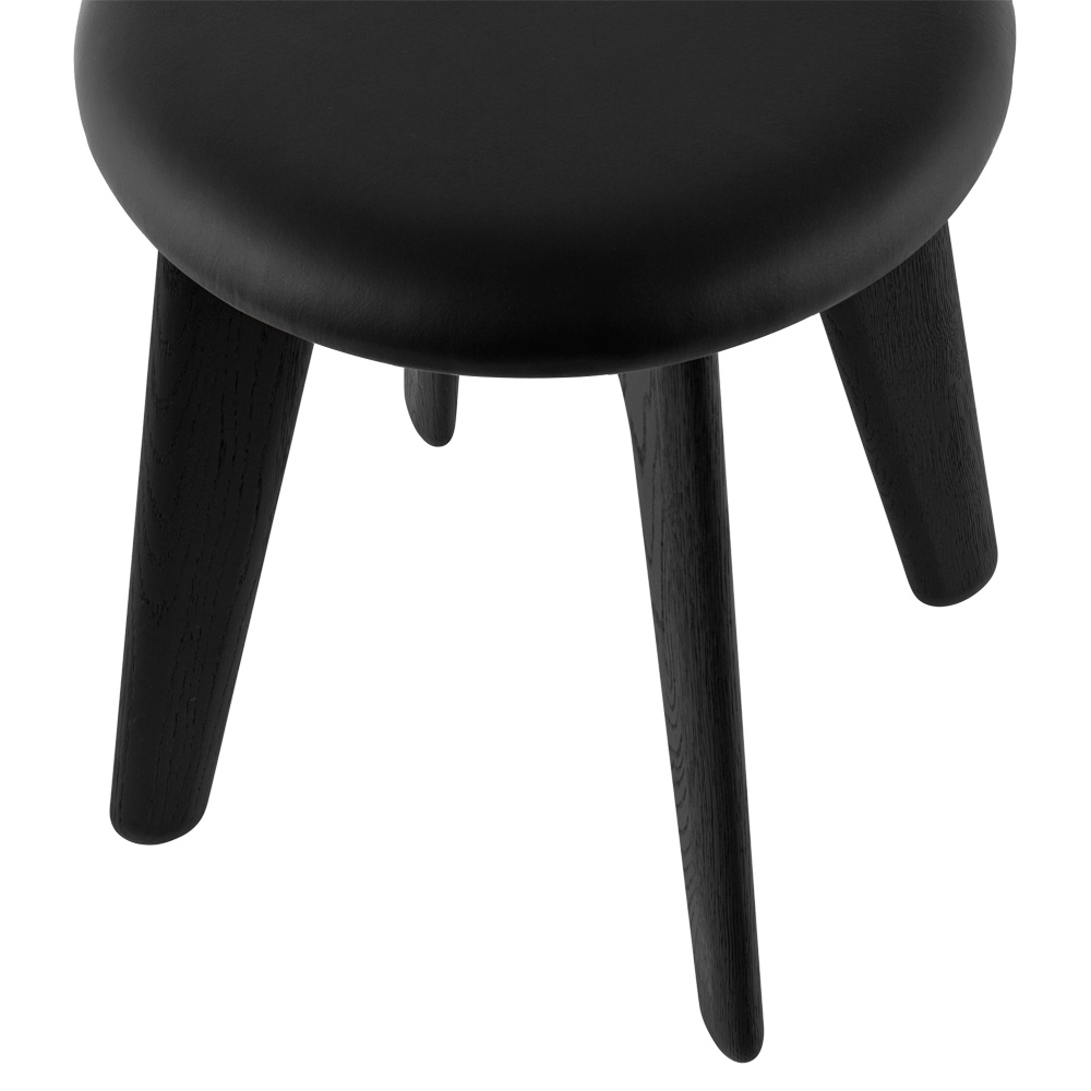 Slab Upholstered Stool - Black Oak