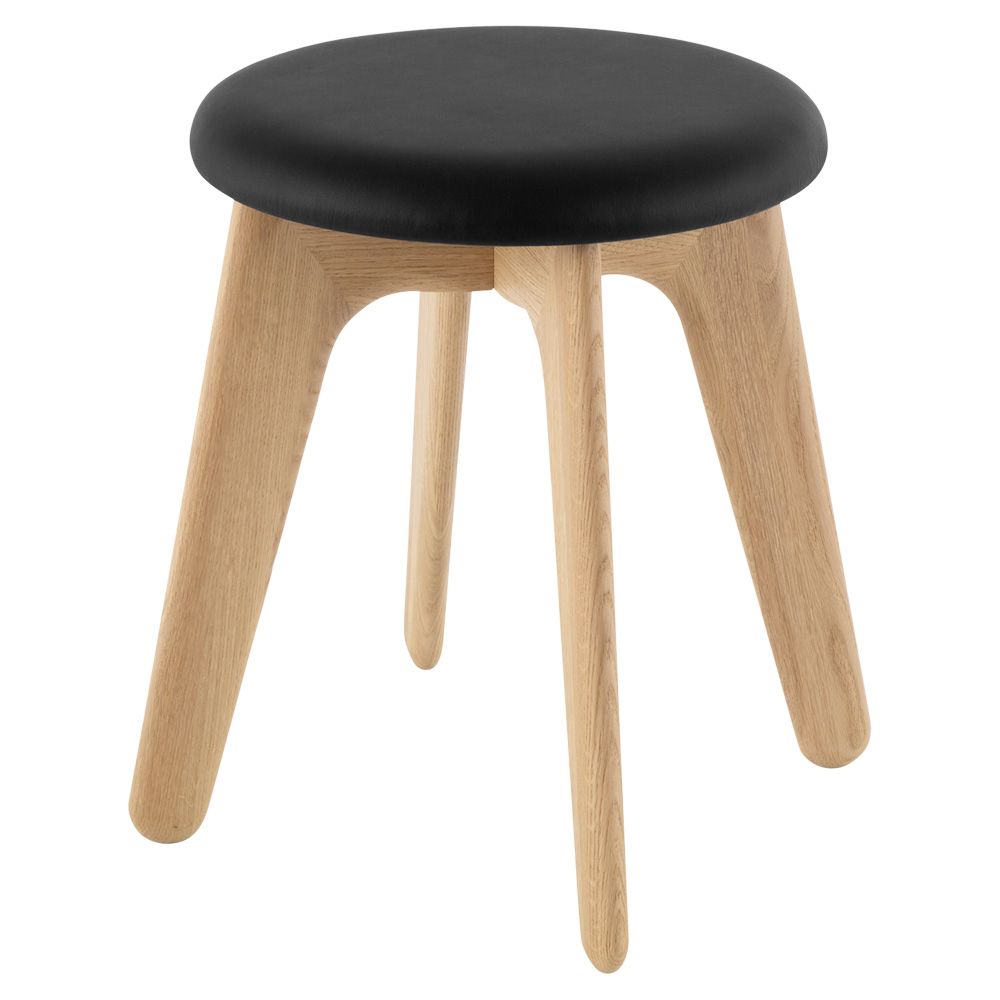 Slab Upholstered Stool - Natural Oak