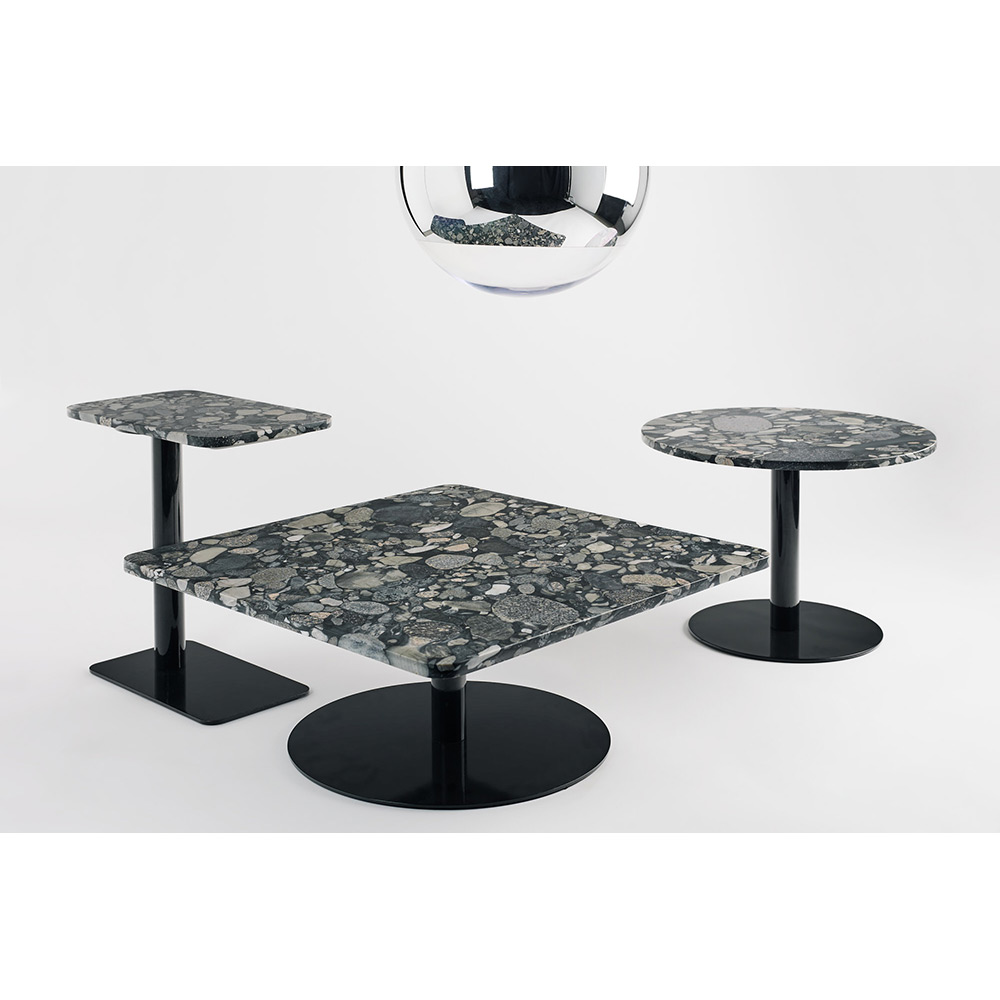 Stone Square Table - Pebble Marble