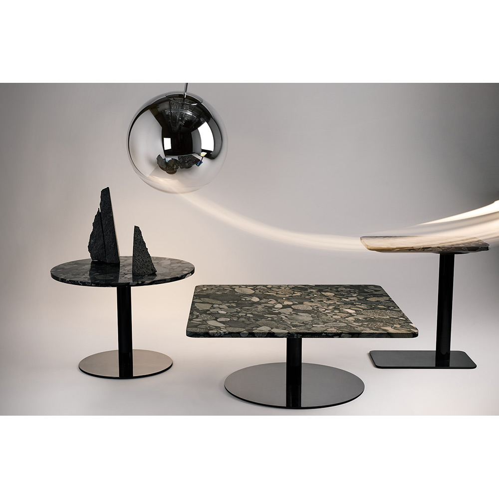 Stone Square Table - Pebble Marble