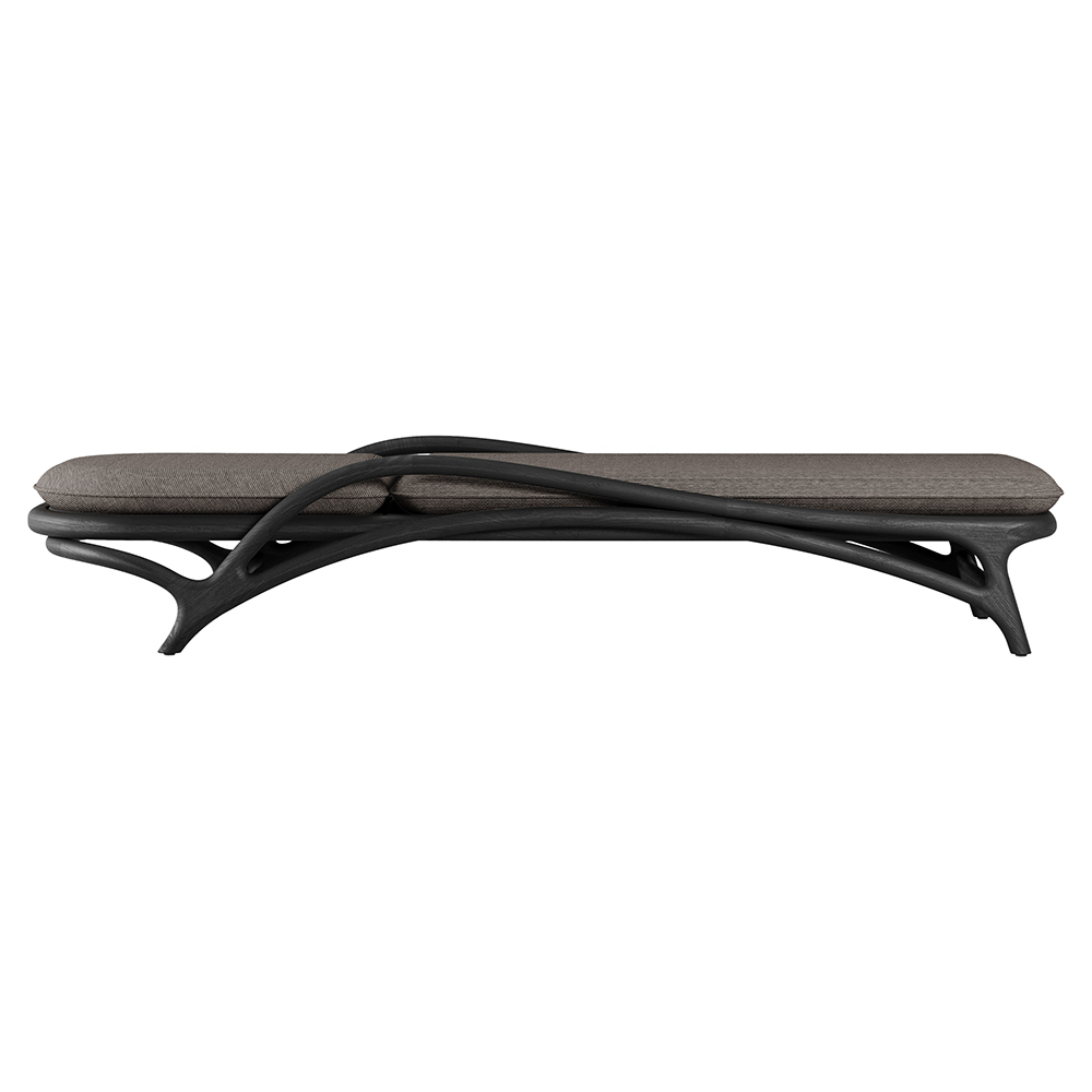Zen Outdoor Adjustable Lounger - Dark Brown Structured, Bronze, Black Teak Frame