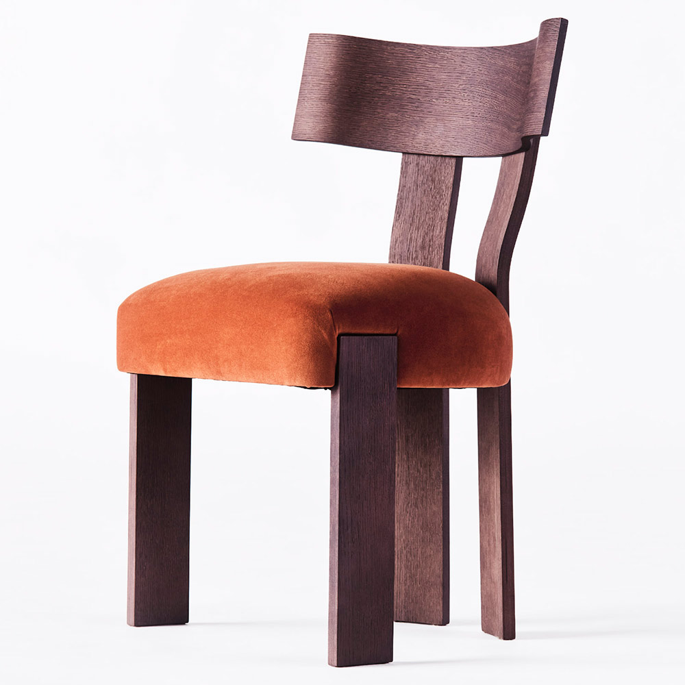 Alba Chair - Velvet, Dark Stained Oak