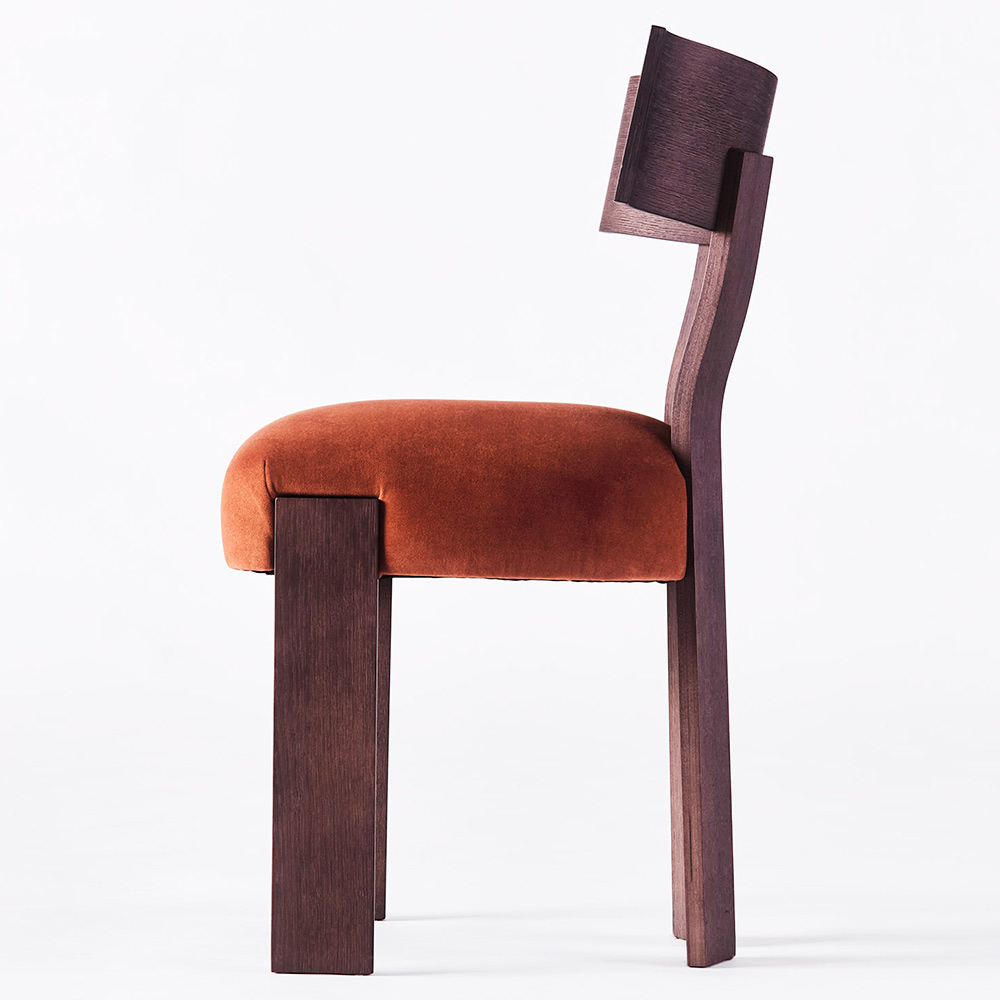 Alba Chair - Velvet, Dark Stained Oak