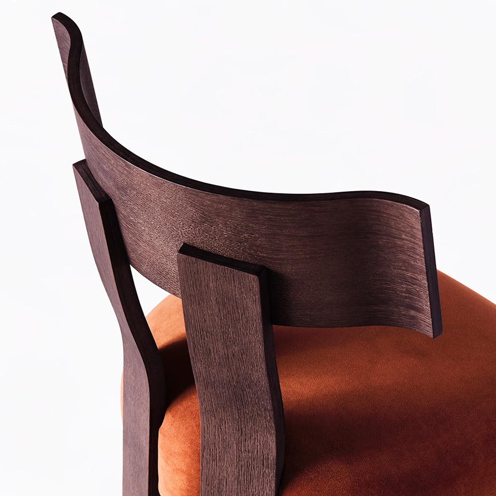 Alba Chair - Velvet, Dark Stained Oak