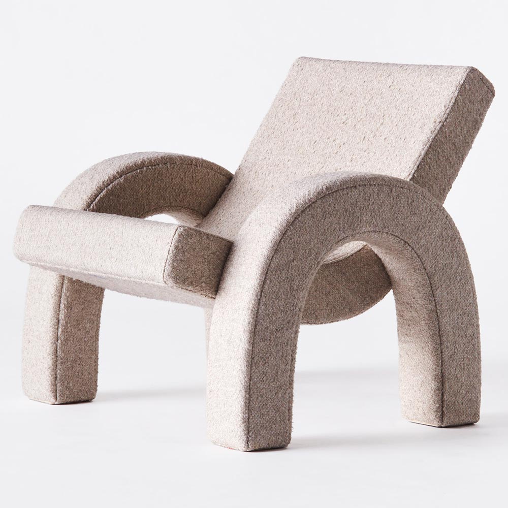 Arco Large Lounge Chair - Natural Boucle | Rouse Home
