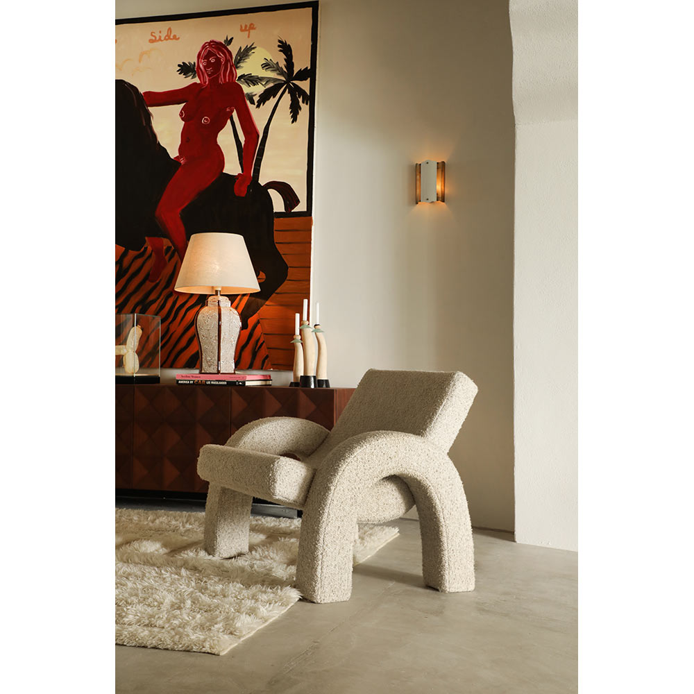 Arco Large Lounge Chair - Natural Boucle | Rouse Home