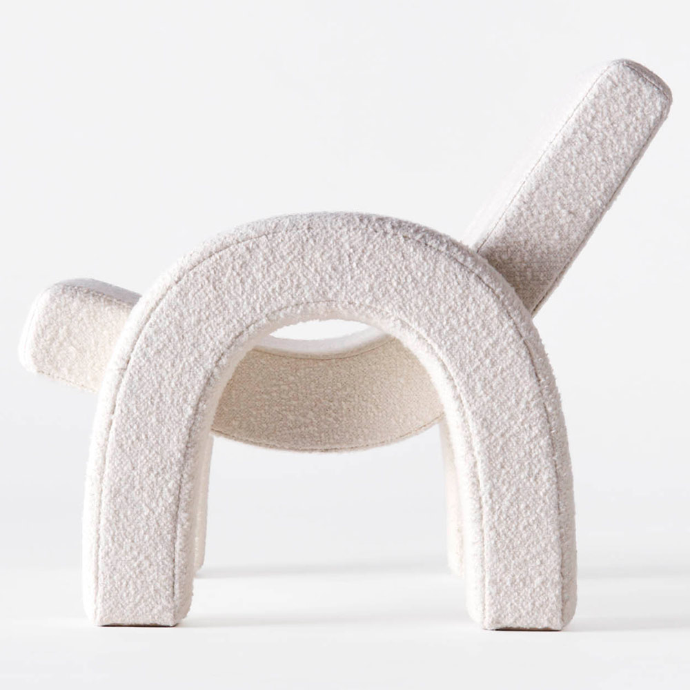 Arco Large Lounge Chair - White Boucle | Rouse Home