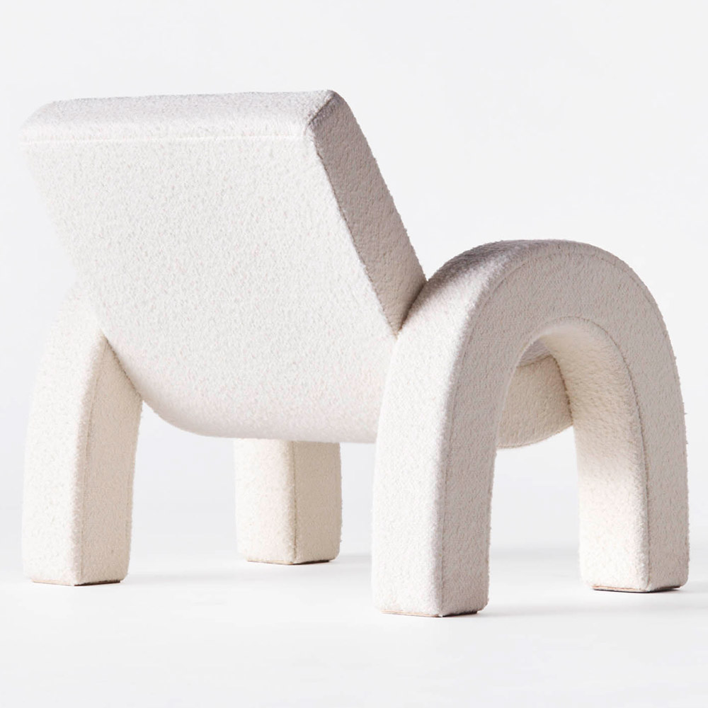 Arco Large Lounge Chair - White Boucle | Rouse Home