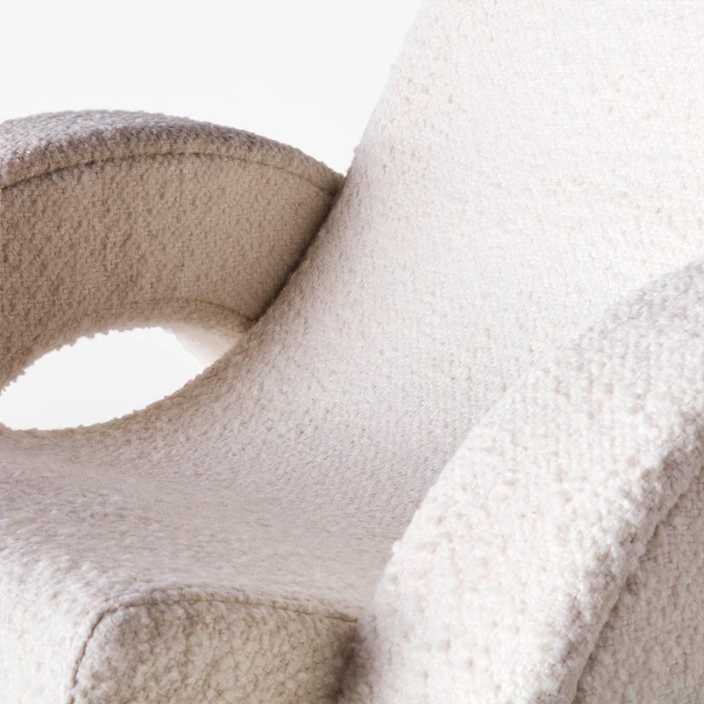 Arco Large Lounge Chair - White Boucle | Rouse Home
