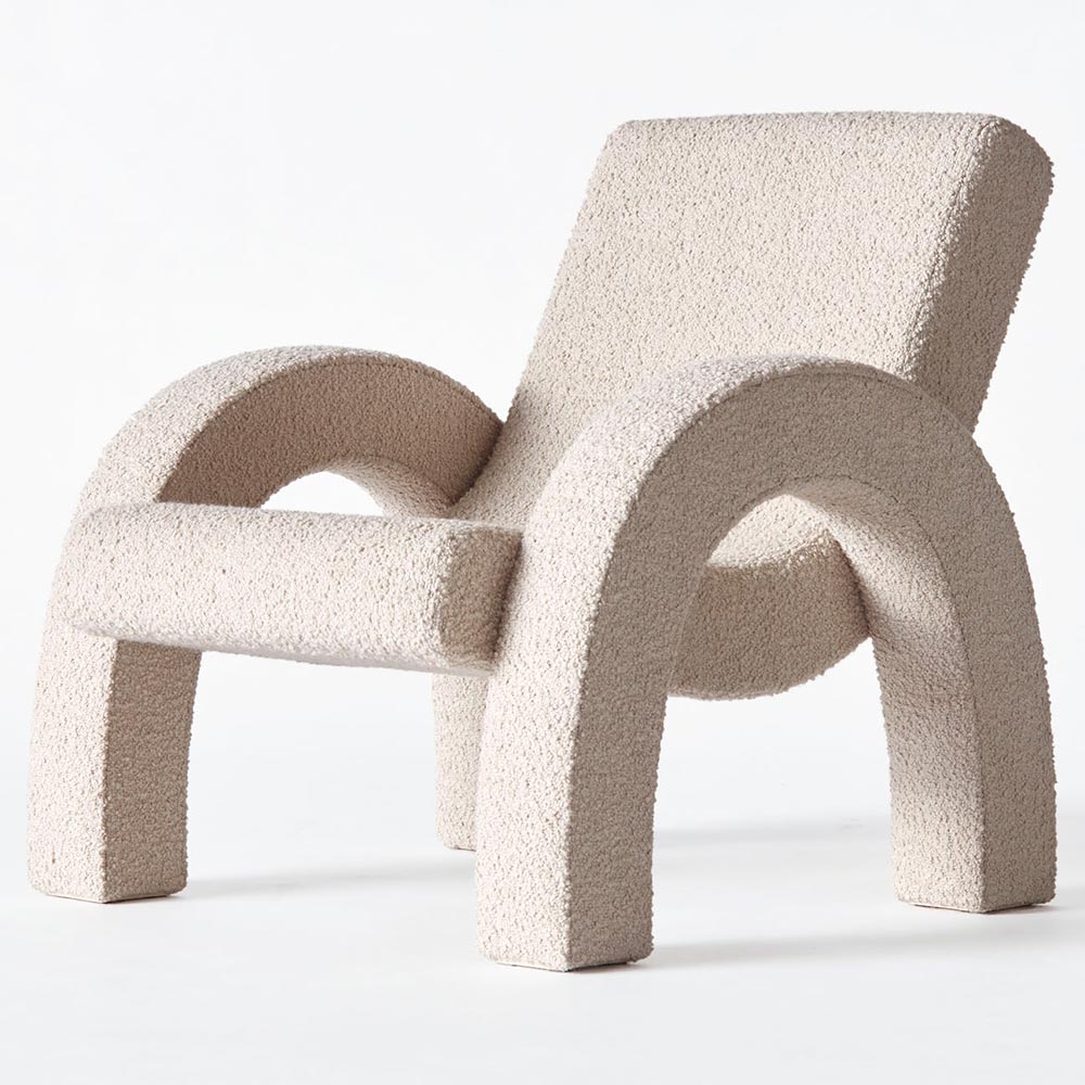 Arco Small Lounge Chair - Beige Boucle | Rouse Home