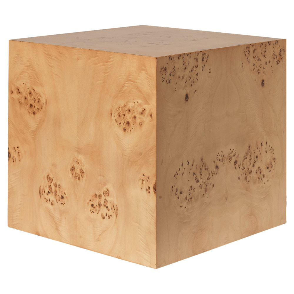 Burl Cube Side Table