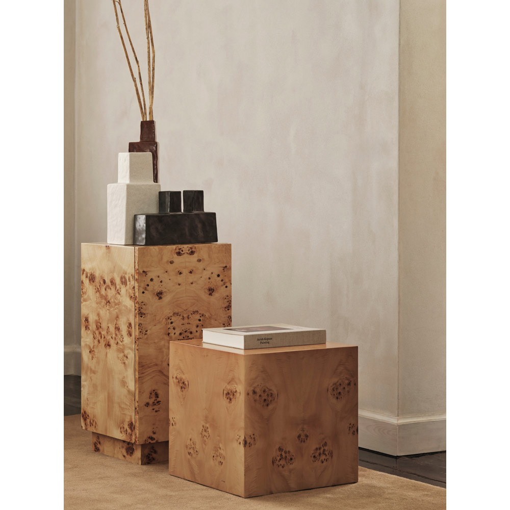 Burl Cube Side Table