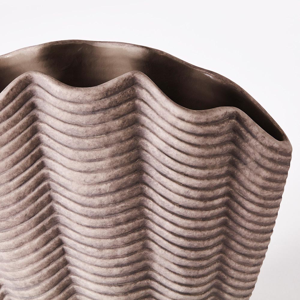 Concha Shell Large Vase - Gray