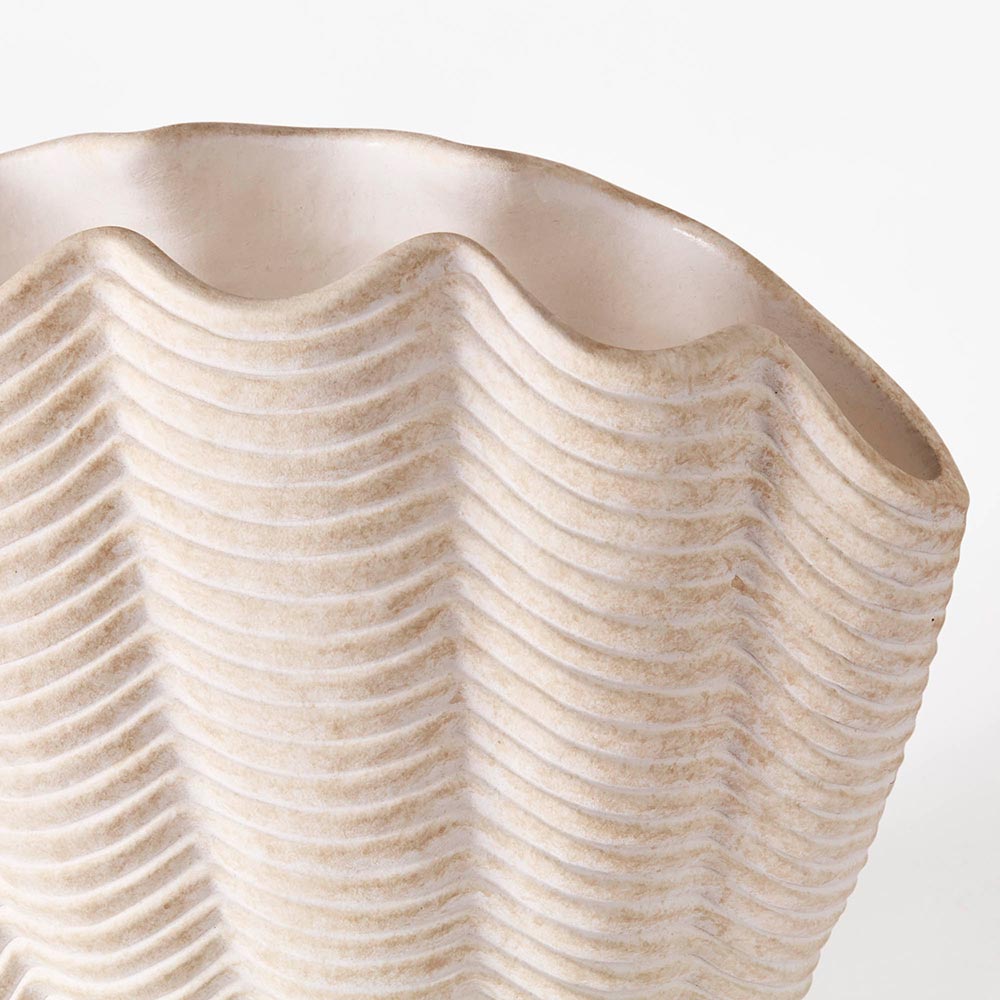 Concha Shell Large Vase - White