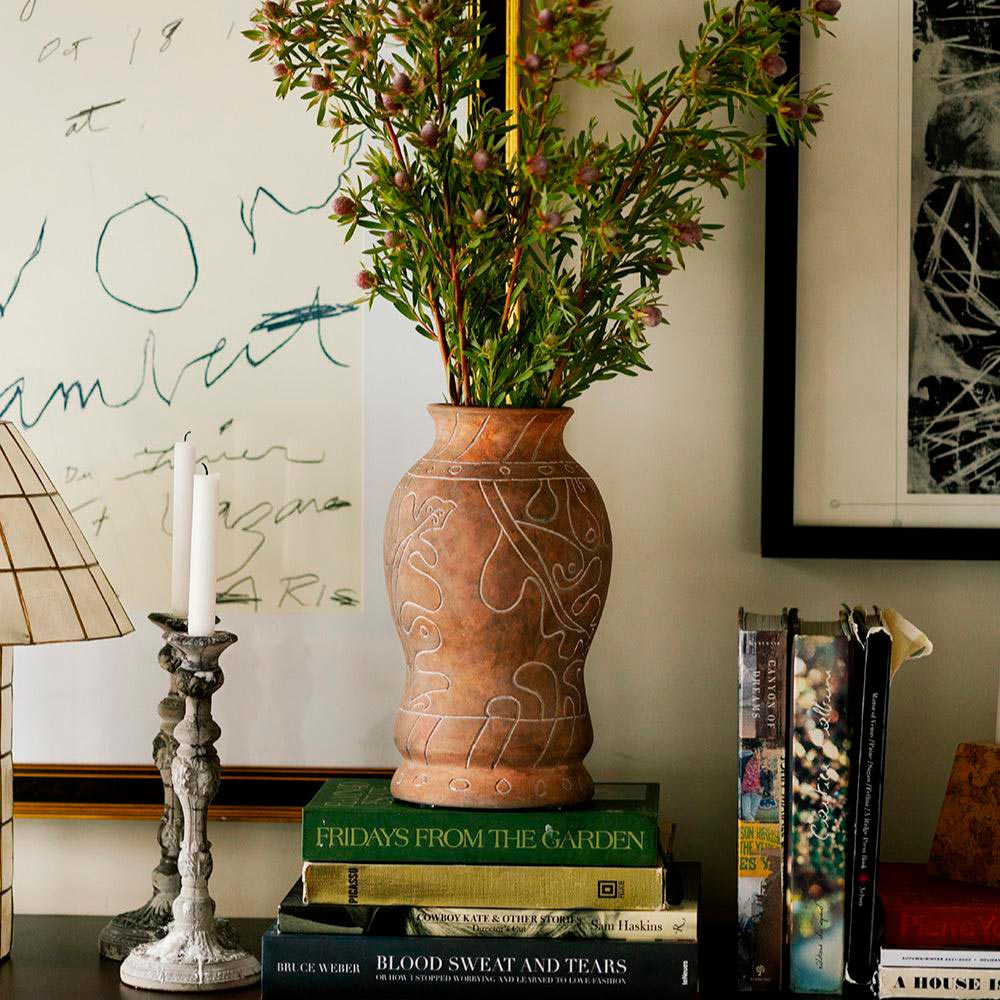 Frida Tall Vase - Brown