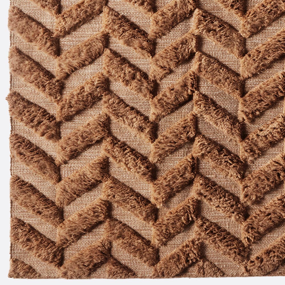 Herringbone Rug - Brown