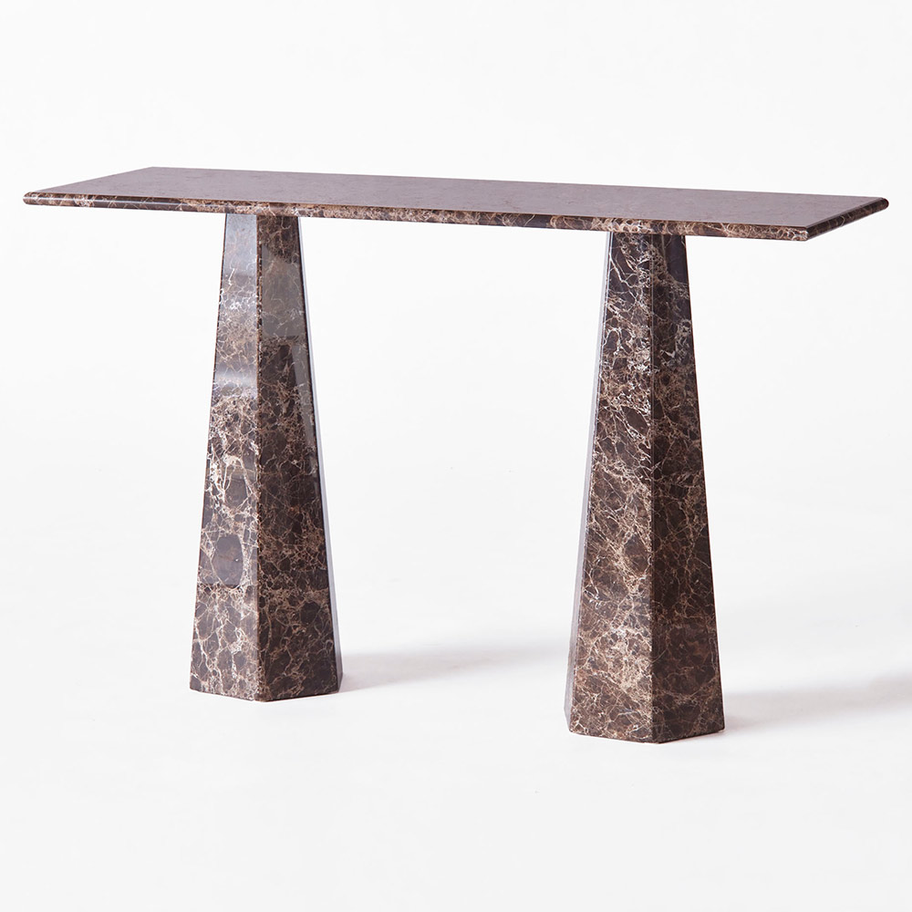Hexagon Console Table - Dark Emperador Marble