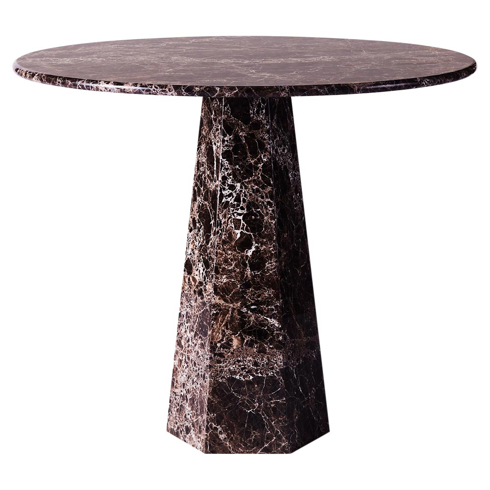 Hexagon Dining Table - Dark Emperador Marble