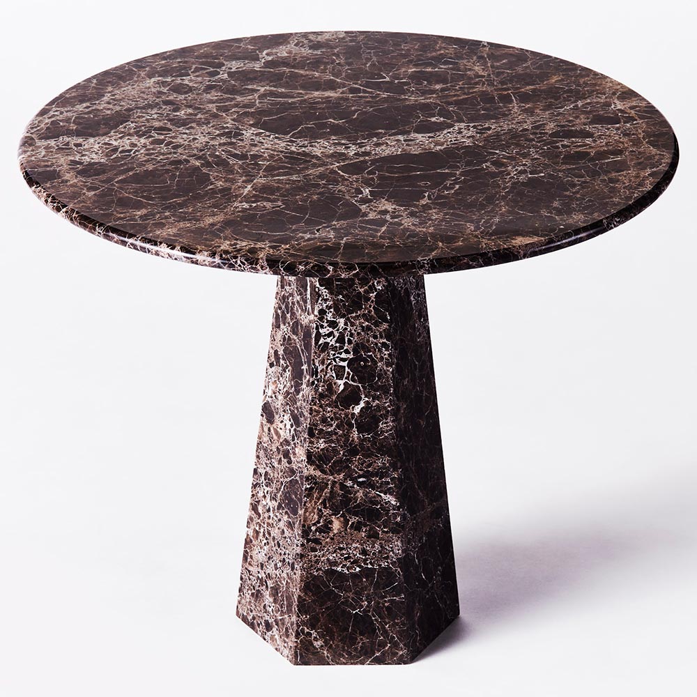 Hexagon Dining Table - Dark Emperador Marble