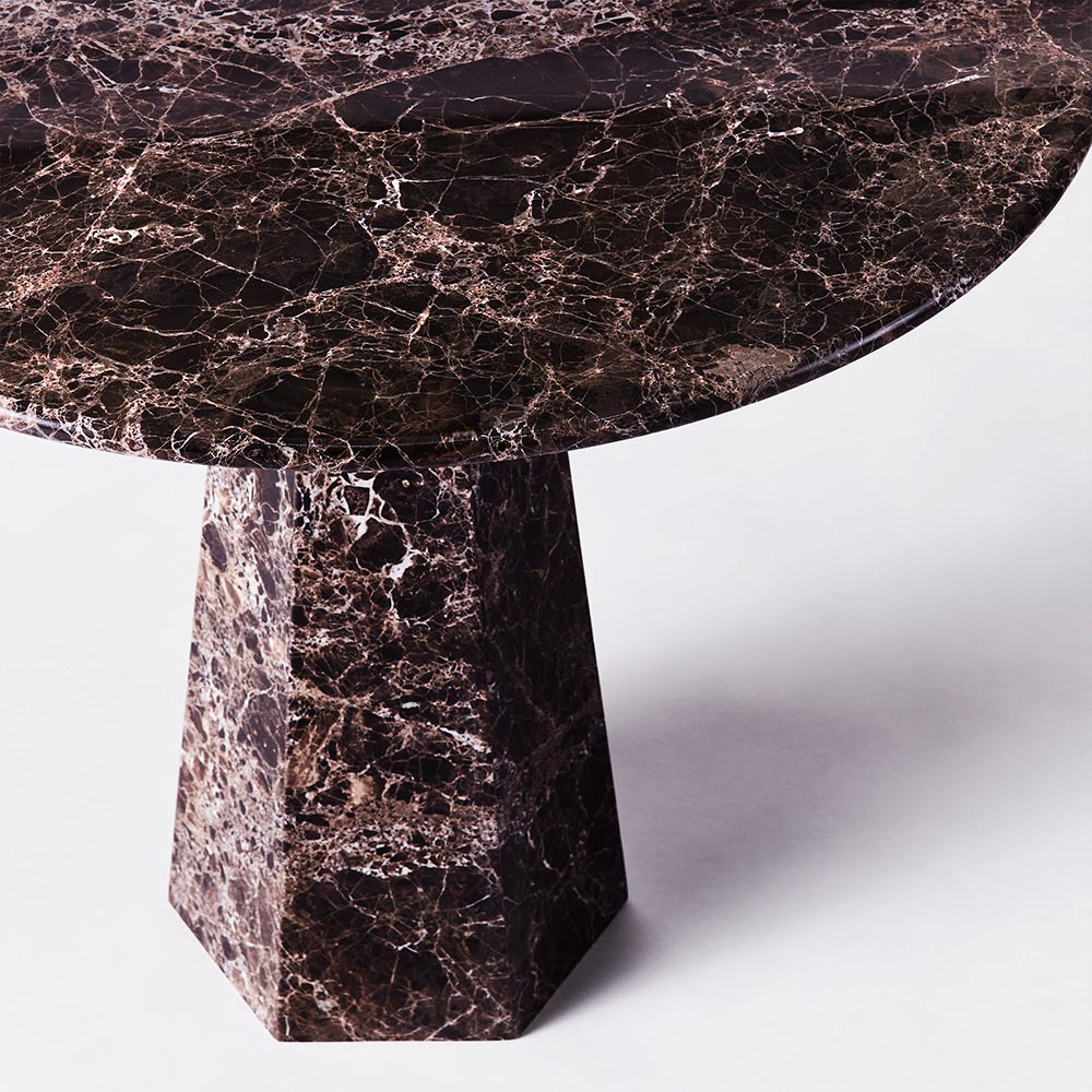 Hexagon Dining Table - Dark Emperador Marble