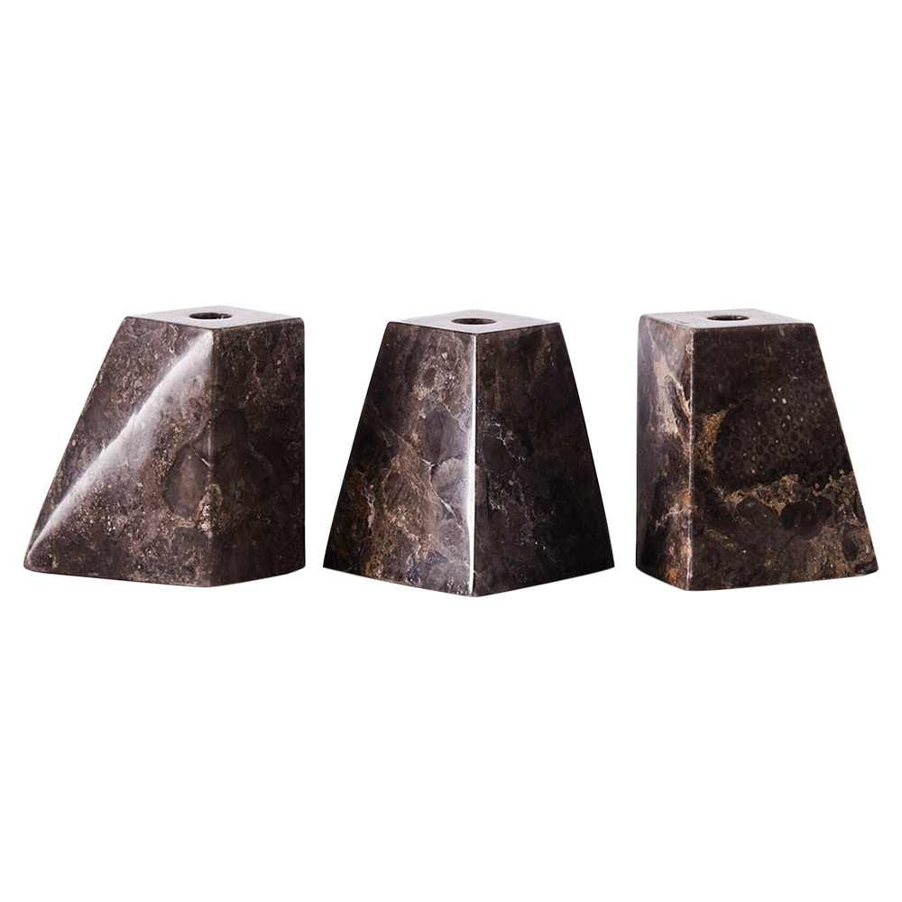Pyramid Candle Holders - Gray