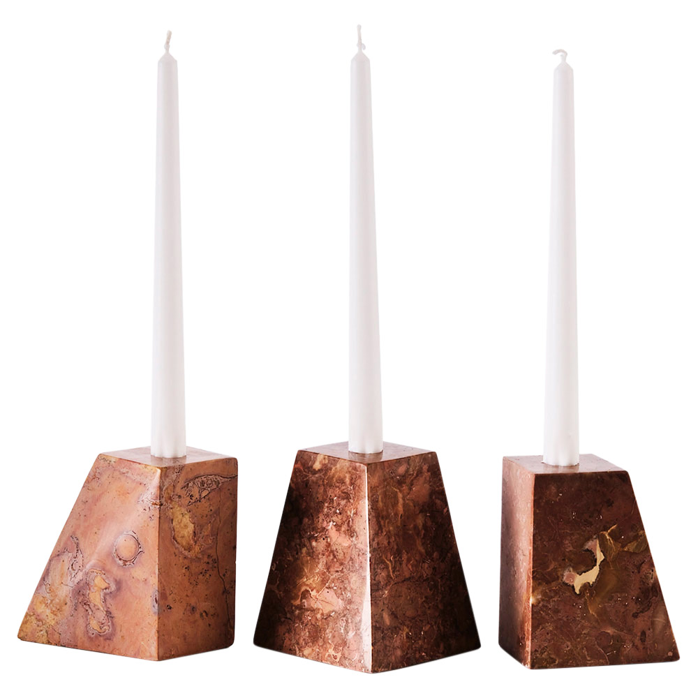 Pyramid Candle Holders - Red | Rouse Home