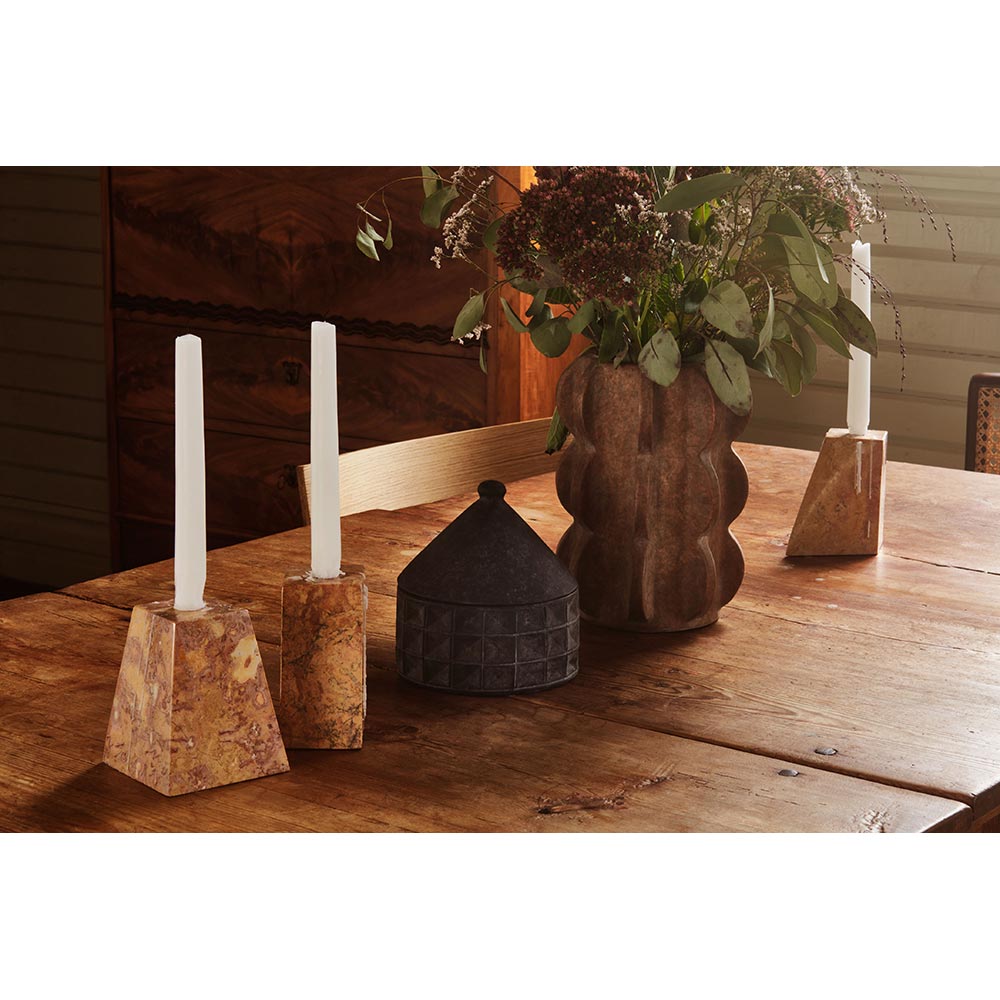 Pyramid Candle Holders - Red | Rouse Home