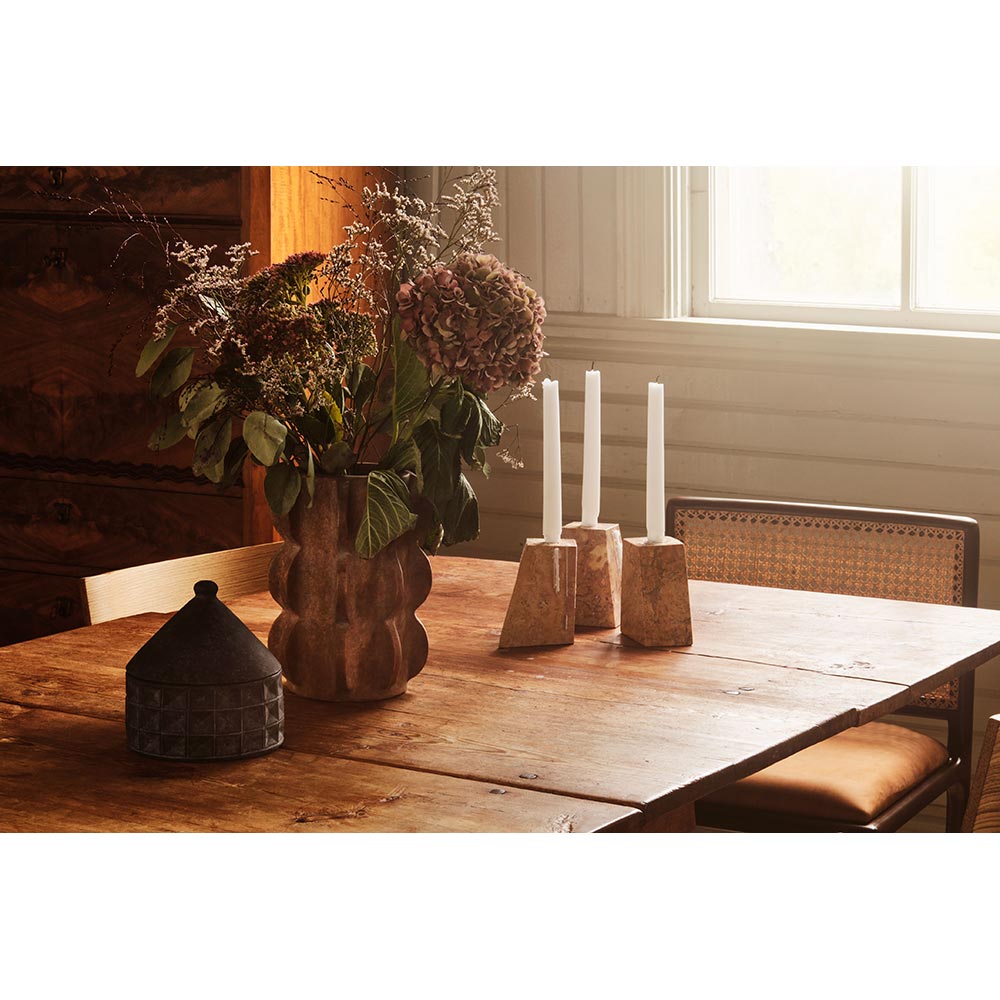 Pyramid Candle Holders - Red | Rouse Home
