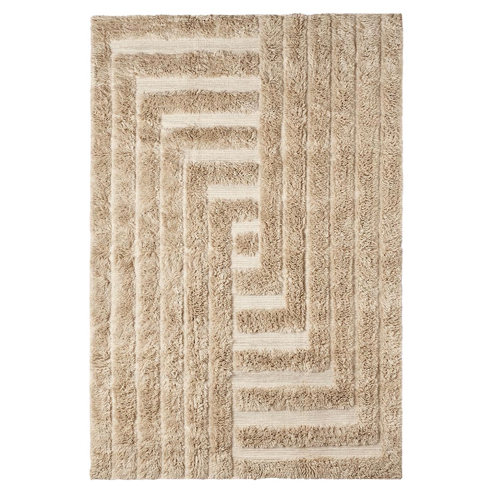 Shaggy Labyrinth Rug - Beige