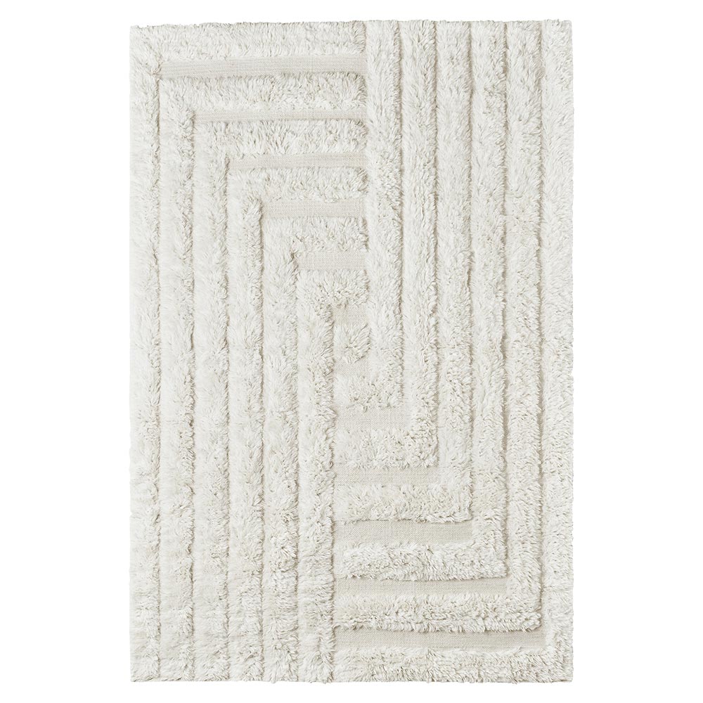 Shaggy Labyrinth Rug - White
