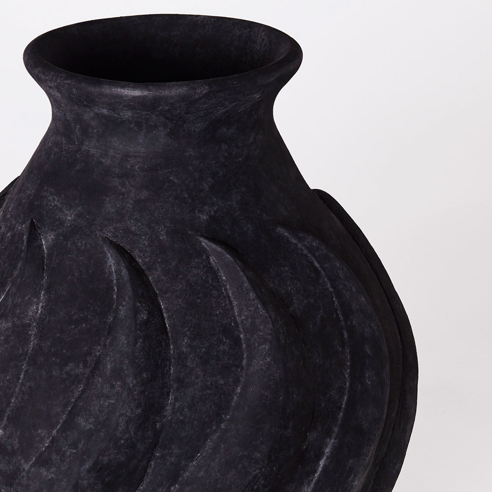 Swirl Large Vase - Black