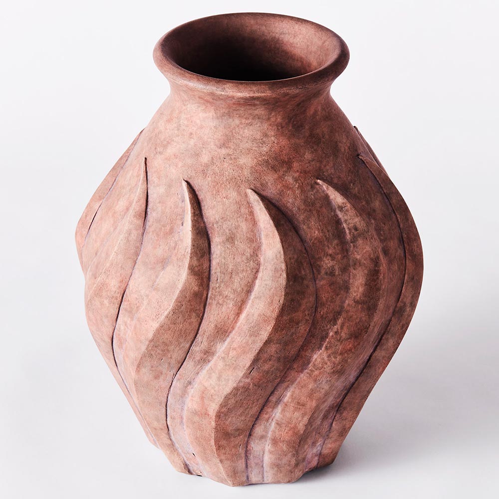 Swirl Large Vase - Brown