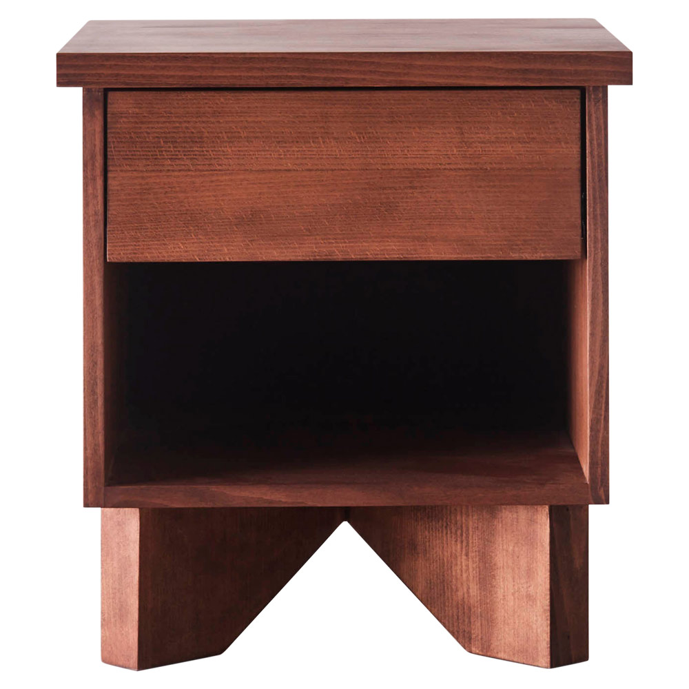 V Bedside Table - Beech