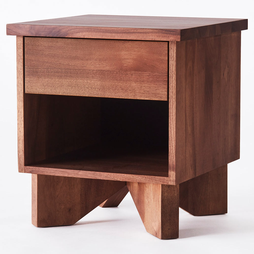 V Bedside Table - Walnut