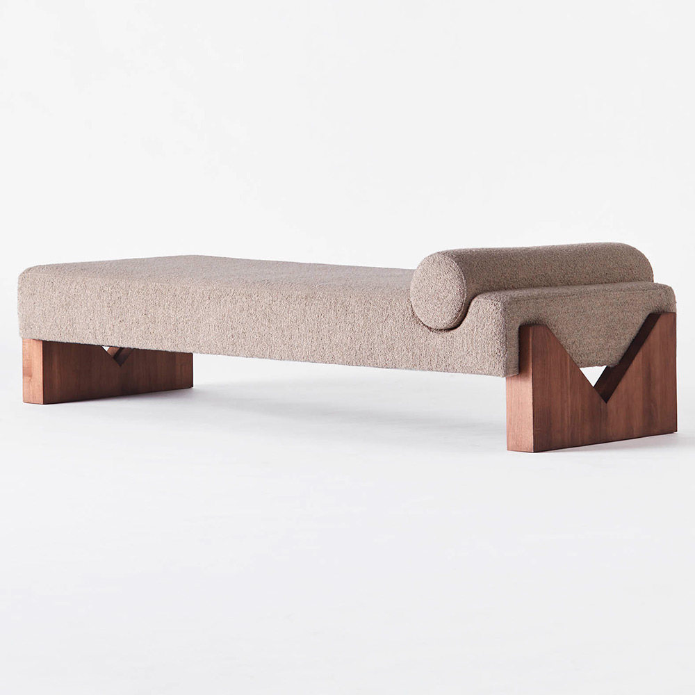 V Daybed - Gray Boucle